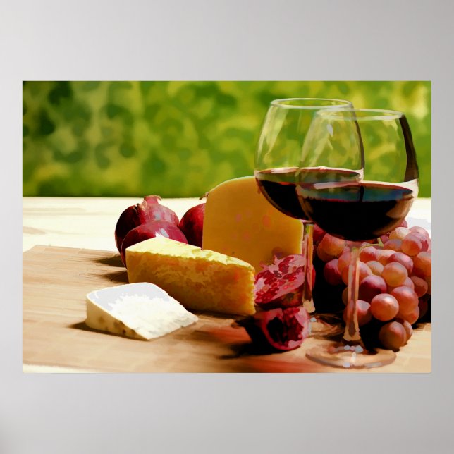 Countryside Wine, Cheese & Fruit Poster (Front)