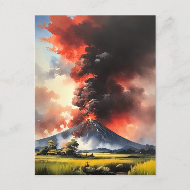Countryside's Fury, Unleashed Volcanic Tempest Postcard (Front)