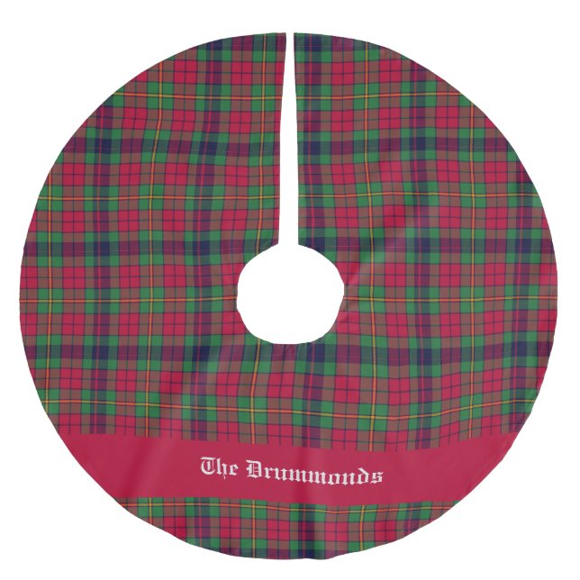 County Clare Tartan Customisable  Brushed Polyester Tree Skirt (Front)