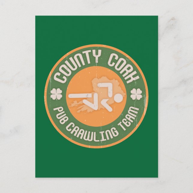 County Cork Pub Crawling Team Postcard (Front)