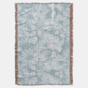 County Cottage Velvety Blue Daisy  Throw Blanket