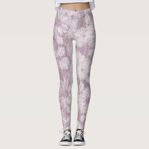 County Cottage Velvety Lilac Daisy Leggings