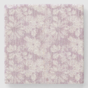 County Cottage Velvety Lilac Daisy Stone Coaster