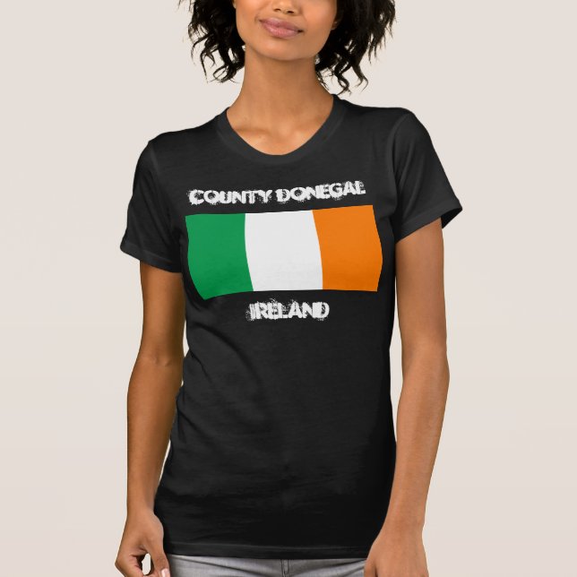 County Donegal, Ireland with Irish flag T-Shirt (Front)