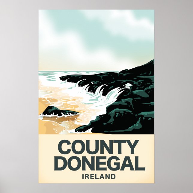 County Donegal Seaside travel poster (Front)