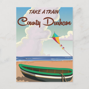 County Durham Train travel poster Postcard