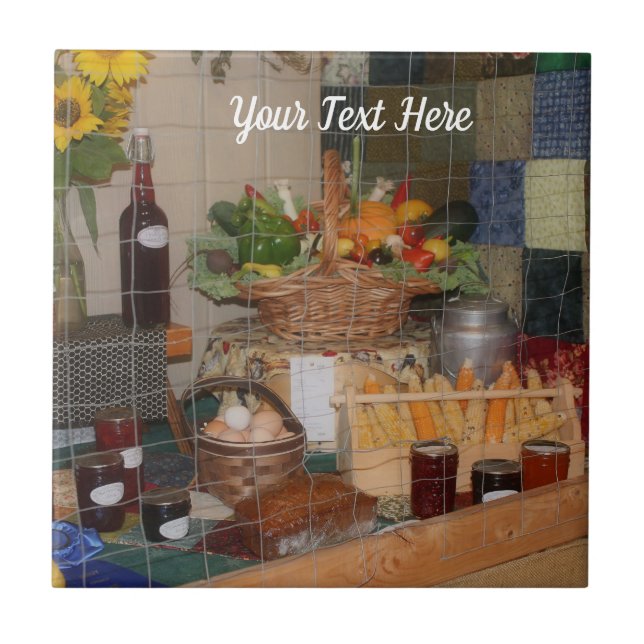 County Fair Food Display Personalised Ceramic Tile (Front)