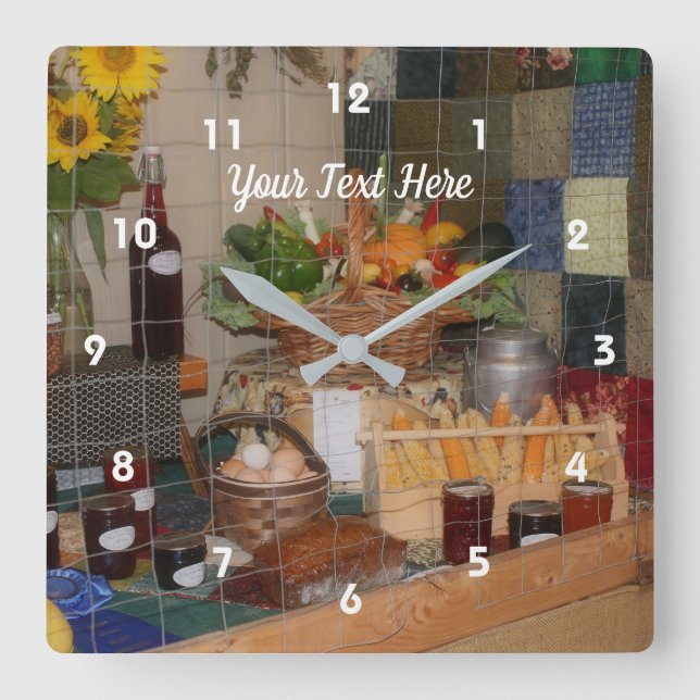 County Fair Food Display Personalised   Square Wall Clock (Front)