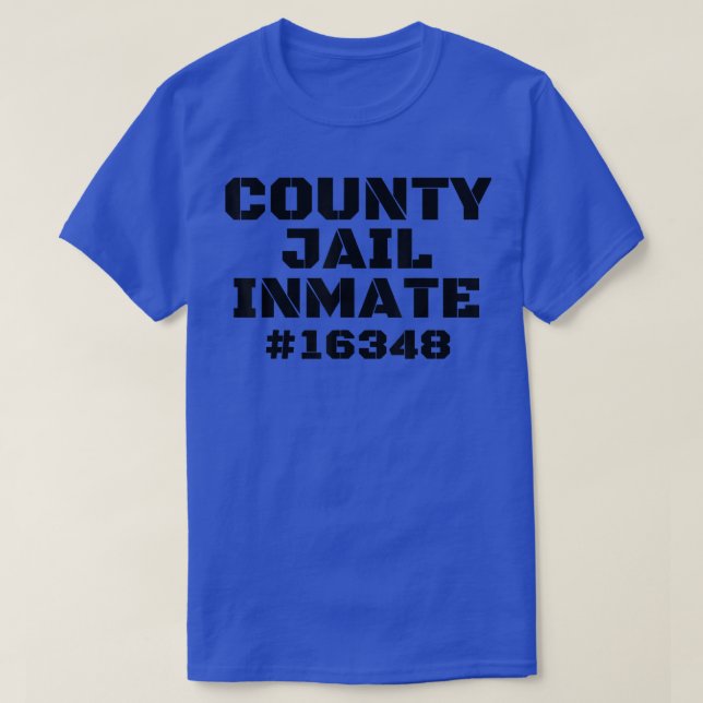 County Jail Inmate Prisoner Prison Costume Hallowe T-Shirt (Design Front)