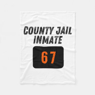 County Jail Prison Inmate 67 Halloween Funny Mens Fleece Blanket