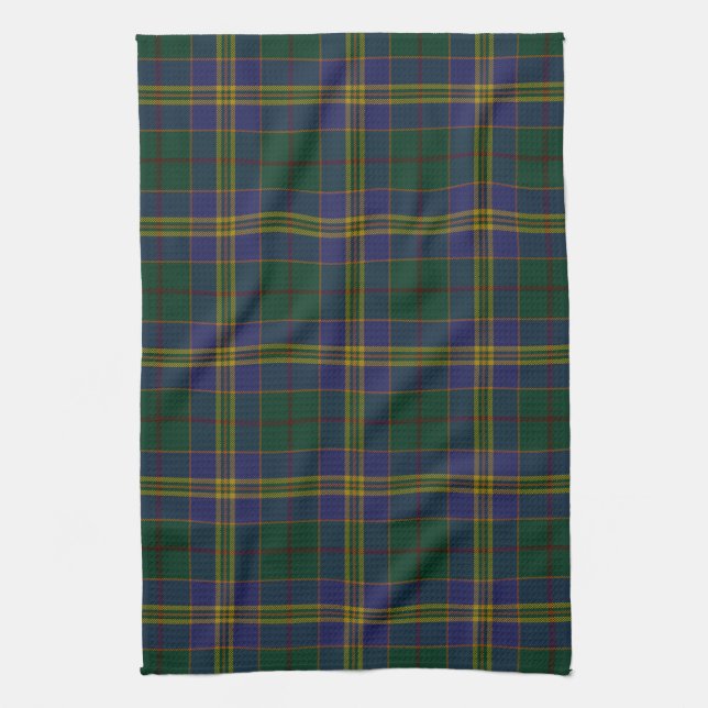 County Kilkenny Irish Tartan Tea Towel (Vertical)
