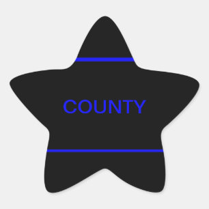 county level LEO sticker with thin blue line