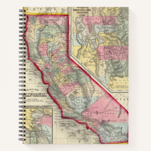 County Map Of California Notebook