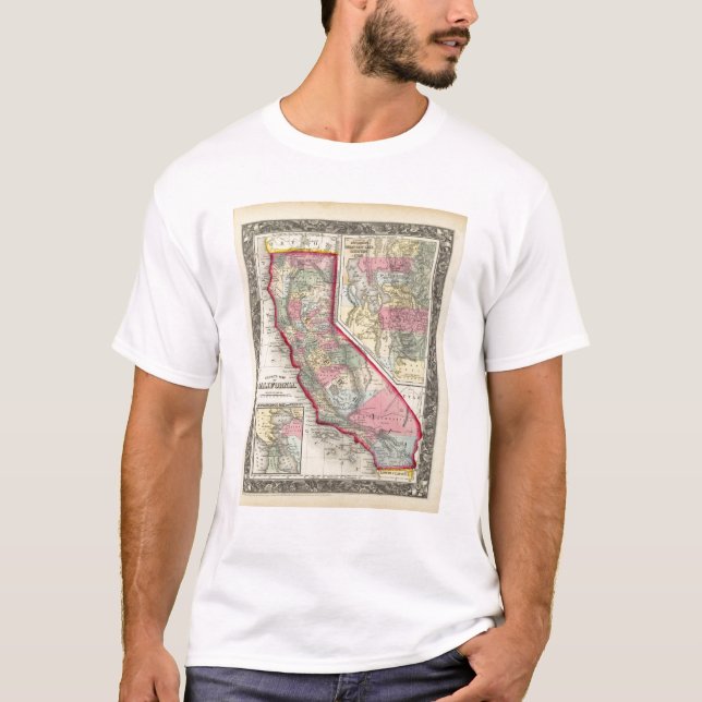 County Map Of California T-Shirt (Front)