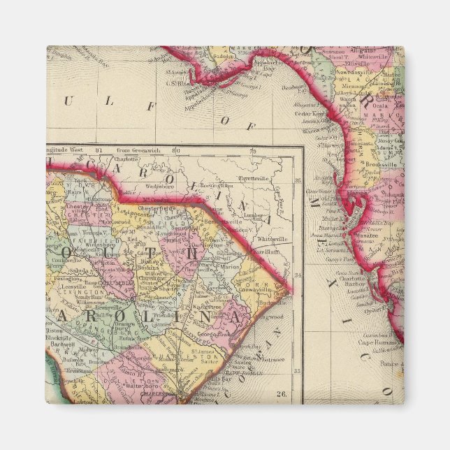 County Map Of Florida Magnet (Front)