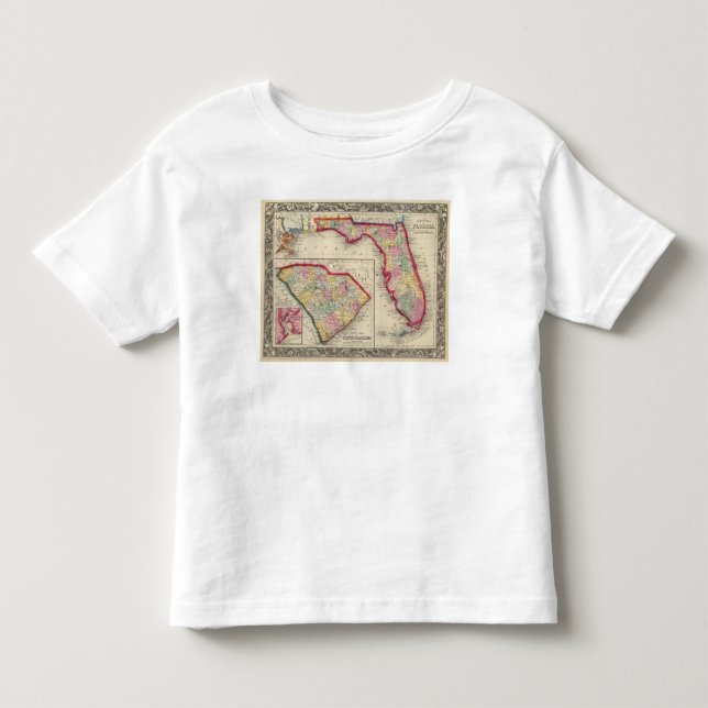 County Map Of Florida Toddler T-Shirt (Front)