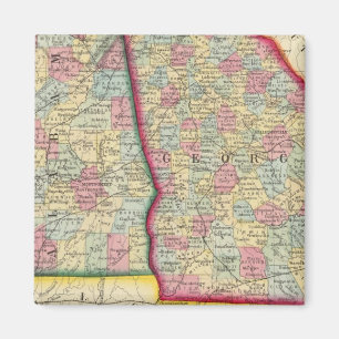 County Map Of Georgia, And Alabama Magnet