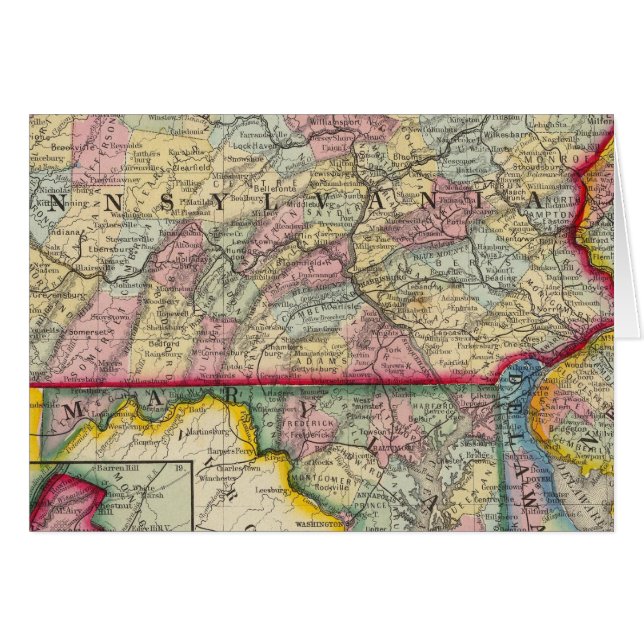 County Map Of Pennsylvania, New Jersey (Front Horizontal)
