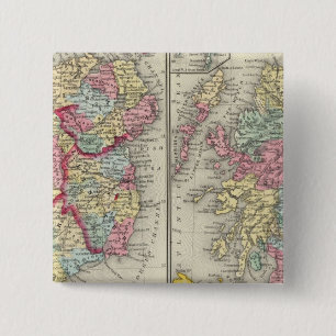 County Map Of Scotland 15 Cm Square Badge