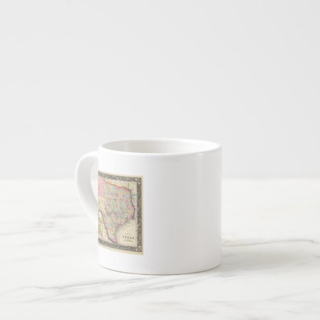 County Map Of Texas Espresso Cup (Front Left)