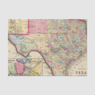 County Map Of Texas Tissue Paper