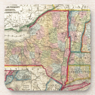 County Map Of The States Of New York Coaster