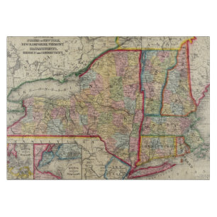 County Map Of The States Of New York Cutting Board