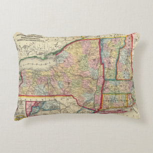 County Map Of The States Of New York Decorative Cushion
