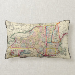 County Map Of The States Of New York Lumbar Cushion