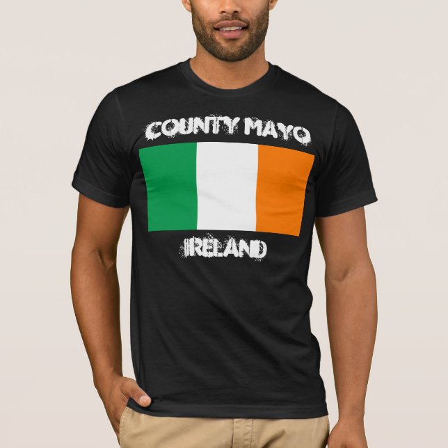 County Mayo, Ireland with Irish flag T-Shirt (Front)