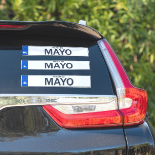 County Mayo Irish Reg Plate Decal Stickers x 3