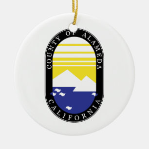 County of Alameda flag Ceramic Tree Decoration