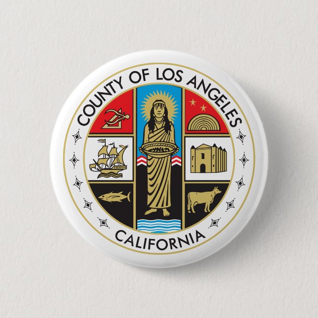 County of Los Angeles 6 Cm Round Badge (Front)