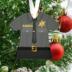 County Sheriff Black Uniform Ornament