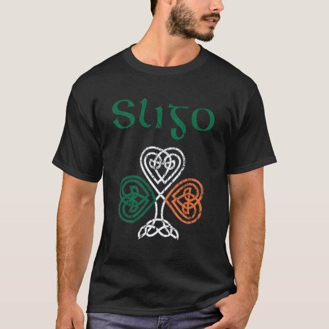 County Sligo Shamrock Ireland Flag Craic And Ceol T-Shirt (Front)