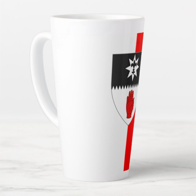 County Tyrone Mug – Irish County Flag & Crest (Left Angle)