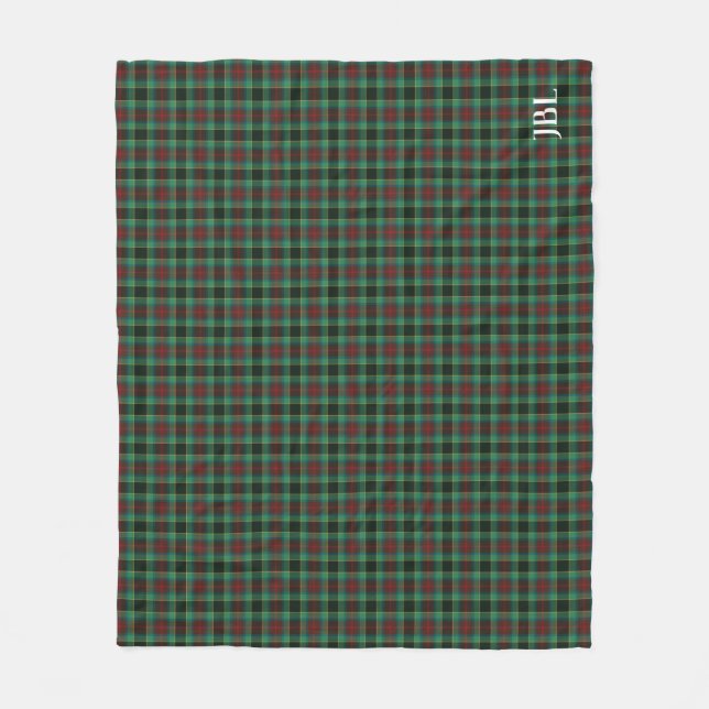 County Waterford Tartan Monogram Fleece Blanket (Front)