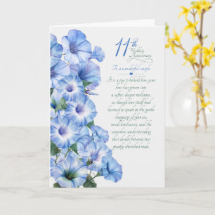 Couple 11th Anniversary Sentimental Morning Glory Card