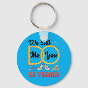 Couple 51st Wedding Anniversary Married 51 Years Key Ring