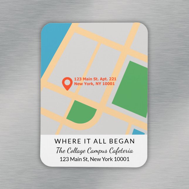 Couple Anniversary Keepsake Where It All Began Map Magnet (Couple Anniversary Keepsake Where It All Began Map Magnet
)