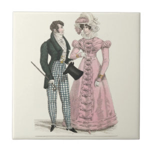 Couple Antique Wedding 1823 Man Woman Fashion Ceramic Tile