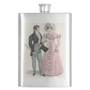 Couple Antique Wedding 1823 Man Woman Fashion Hip Flask