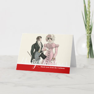 Couple Antique Wedding 1823 Man Woman Fashion Holiday Card