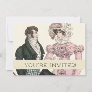 Couple Antique Wedding 1823 Man Woman Fashion Invitation