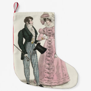 Couple Antique Wedding 1823 Man Woman Fashion Small Christmas Stocking