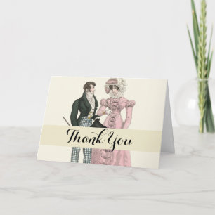 Couple Antique Wedding 1823 Man Woman Fashion Thank You Card