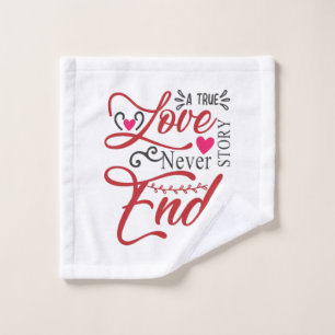 Couple Art A True Love Story Never End Wash Cloth