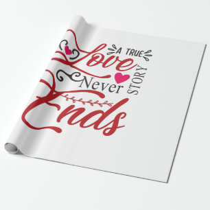 Couple Art A True Love Story Never End Wrapping Paper