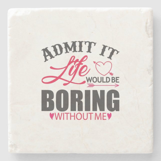 Couple Art Admit It Life Stone Coaster (Front)