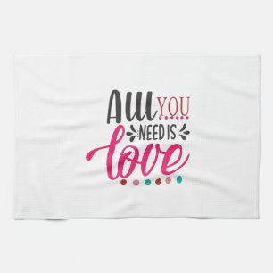 Couple Art All You Need Is Love Tea Towel